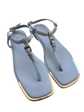 DKNY Light Blue T-Strap Square Toe Sandals - Size 8M